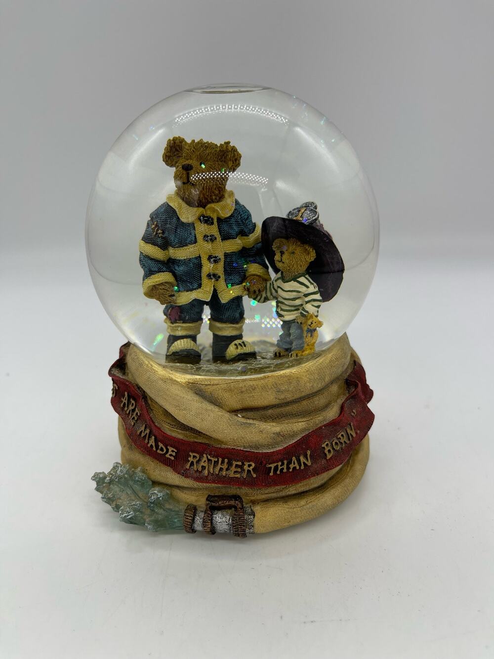 Boyd's Bear Collection Heros Fireman Musical Water Ball Snow Globe 5.5"